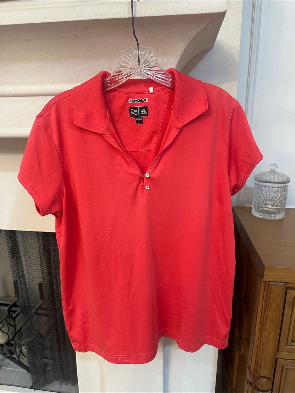 adidas Women’s Red Short-Sleeve Polo Shirt